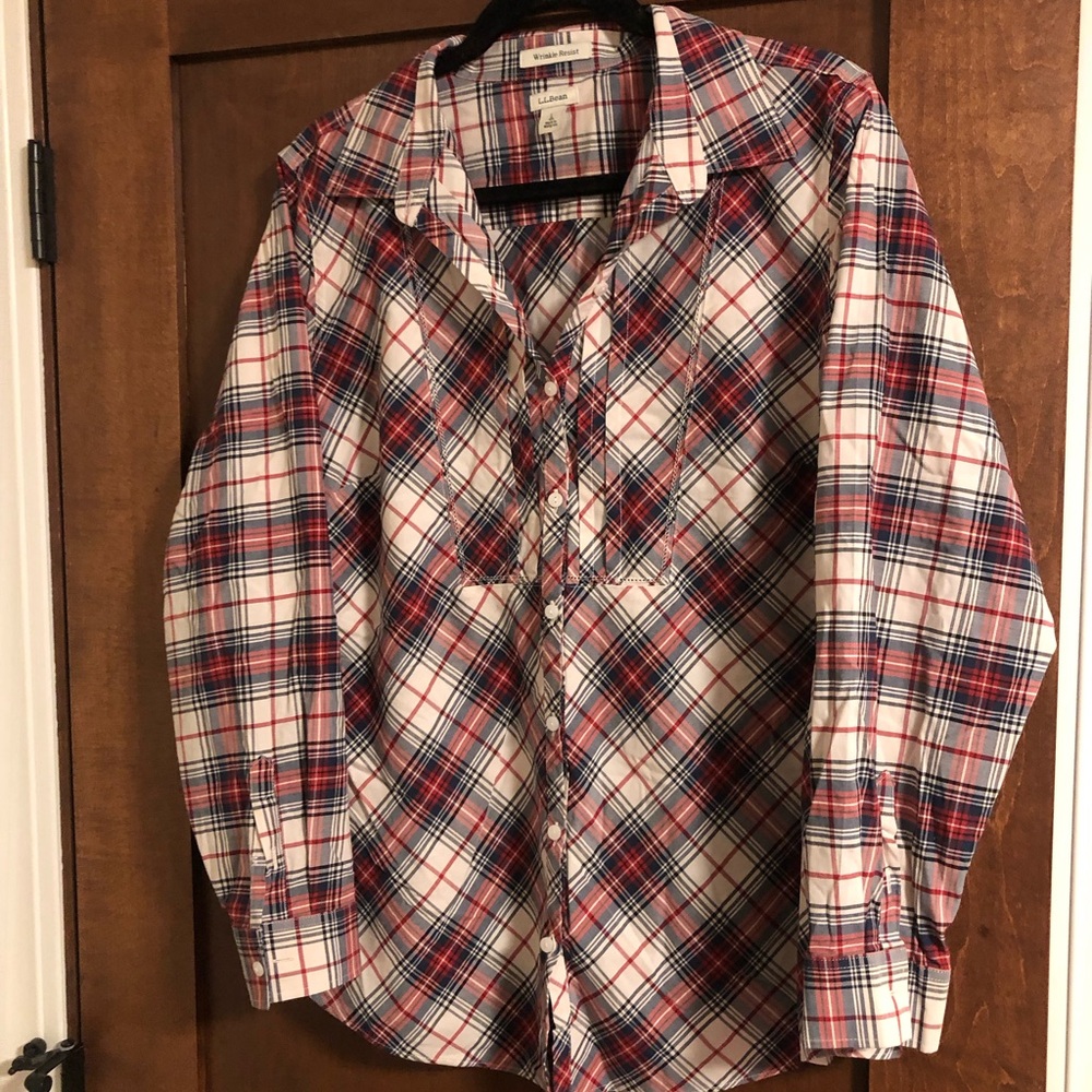 Plaid wrinkle free Shirt - Red and Blue